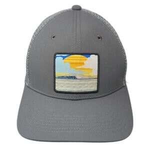Sunday Afternoons Trucker Hat Gray One Size Mesh Back Sunset Wave Patch Snapback